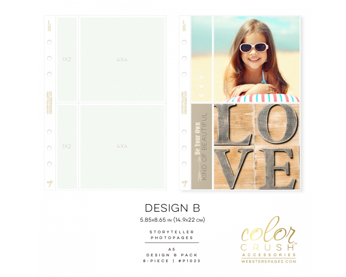 P1024 Websters Pages A5 Planner Photo Sleeves Design C 8-pk
